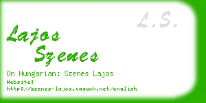 lajos szenes business card